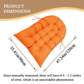 Thickened Hanging Basket Seat Cushion, Large Size 35x47 Inches, Hammock Swing Chair Cushions, Soft Egg Patio Chair Cushion with High Elasticity PP Cotton, for Indoor and Outdoor Garden Offices