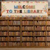 WeBenison Large Welcome to Library Banner I Love Books Backdrop