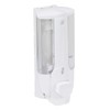 axentia 133170 Hanging Soap Dispenser, White, Approx. 7.5 x 19