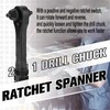 2 in 1 Drill Chuck Key Wrench, Ratchet Handle Labor