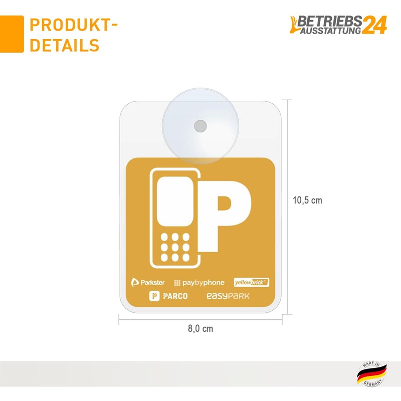 Betriebsausstattung24 Parking vignette for digital ticket providers - 8.0 x
