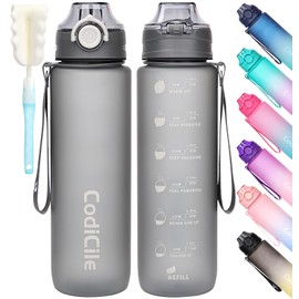 Gobravio Sports Water Bottle 1L Drinks Bottle BPA Free Water Bottle with Lock Cover & Leak Proof,for Gym, School,Cycling,Outdoor,Sports,Fitness& Office