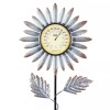 Exhart Outdoor Silver Nature Garden Stake Thermometer