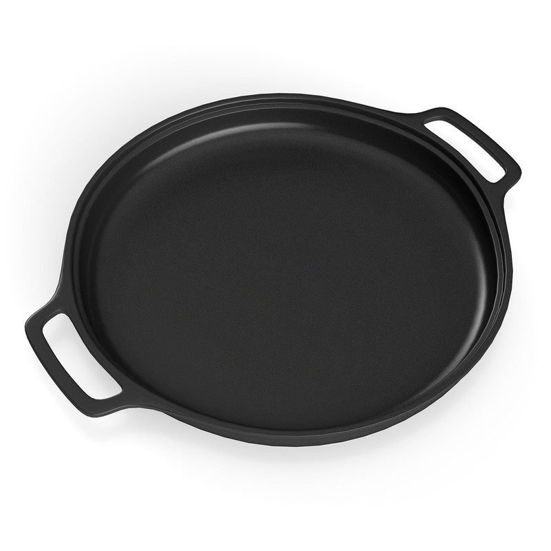 ZEMBSOYA 14Inch Cast Iron Griddle, Thickened Double Ears Pizza Pan,