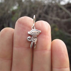 Mark Poulin Sterling Silver Sock Monkey Earrings - Unique and Adorable Monkey Charm Earrings
