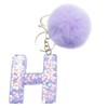 Unpafcxddyig Initials Letter Keychain Alphabet Key Rings with Fur Ball