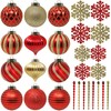 28 Pack Rose Gold Christmas Baubles for Tree Decorations -