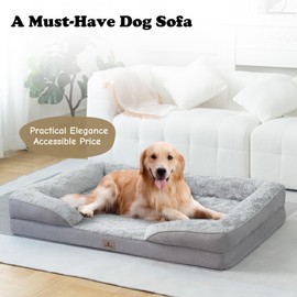 PetFun XXL Orthopedic Dog Bed - Washable Dog Sofa Beds for Giant Dogs, Supportive Foam Pet Couch Bed with Removable Washable Cover, Waterproof Lining and Nonskid Bottom
