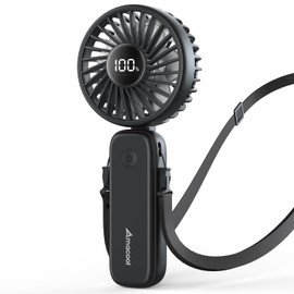 AMACOOL Handheld Fan Foldable, 5000mAh Rechargeable Hand Fans with Powerful Cooling, 4 Speeds, LED Display, Portable Fan for Travel,Concerts,Makeup,Lash,Outdoor Events,Gifts Women