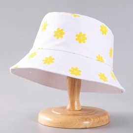 Skycelennt Reversible Bucket Hats for Women Men Flower Cotton Summer Travel Beach Sun Hats Packable Bucket Hats