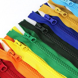 ftiemlovde 7 Colours 5 mm Zip Separable Various Lengths #5 Colourful Zip 30 cm 40 cm 50 cm Long Black White Grey Blue Zips Plastic Buy for Jacket for Sewing (21 Pieces)