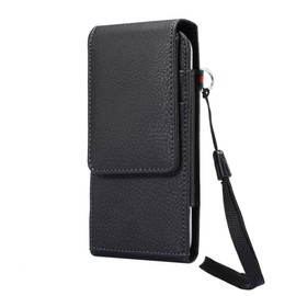 DFV mobile - Magnetic Leather Card Holder Case Belt Clip Rotary 360 for BLU Dash L - Black