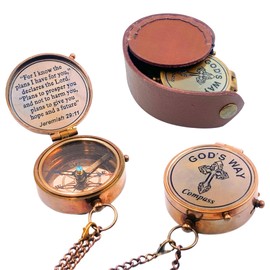 God's Way Compass - Baptism Gifts for Boys, Christian Gifts for Men, Catholic Gifts, Gifts for Teen Boys, Graduation Gifts, Inspirational Gifts for Woman, Sentimental Gifts (for I Know The Plans)