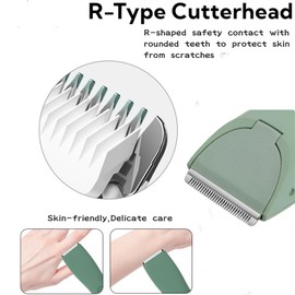 Replacement Blades for Meridian Trimmer Blades,Green Ceramic Blades for Meridian Replacement Blades Compatible with Meridian Body Trimmer (Oynx,Sage & Ocean) for Men,Stainless Steel,2 Pack.