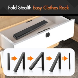 XBagSJ Foldable Drying Rack Clothing Wall Mounted, Space Saving, Easy Installation,Plastic Rounded Corners, Retractable Clothes Drying Racks for Laundry,Dryer Room, Home, Offices (Black)