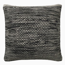 Fab Habitat Indoor/Outdoor Throw Pillow Made from Recycled Polyester Yarn - Stain Resistant, Machine Washable, Insert Included - Patio, Deck, Porch, Living Room - Kingscote Black & White (20" x 20")