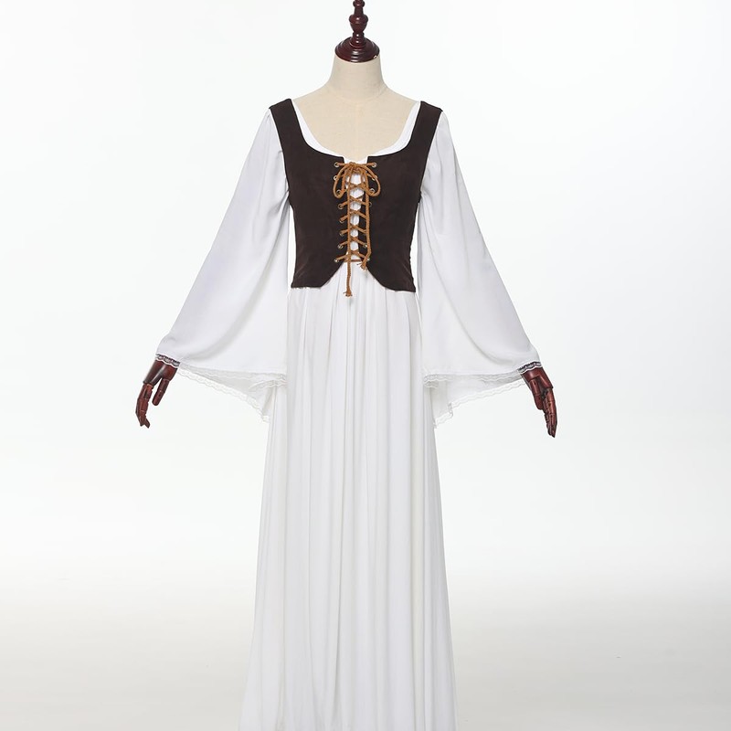 Women's Renaissance Lace-Up Vest Steampunk Gothic Vest Cosplay Costume, Double