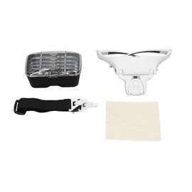 Headband Magnifier 4 LED Bright Lights 5 Detachable Optical Lenses Ergonomic Hands Free Magnifying Glass for Reading