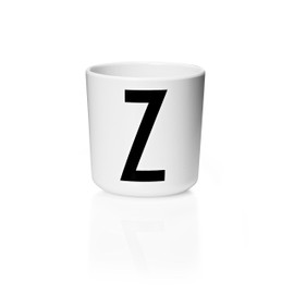 Design Letters Melamine Sippy cups for Baby 7 Oz A-Z | Kids Cups Designed in Denmark Reusable Cup for Baby 6+ Month|Learning Cup BPA/BPS Free | Children Drinking Cup Dishwasher Safe, Toddler Cup White