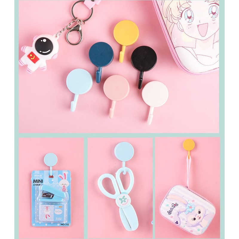 DHDestined Fateful 6 Pack Adhesive Hooks Cute Utility Hooks, Key