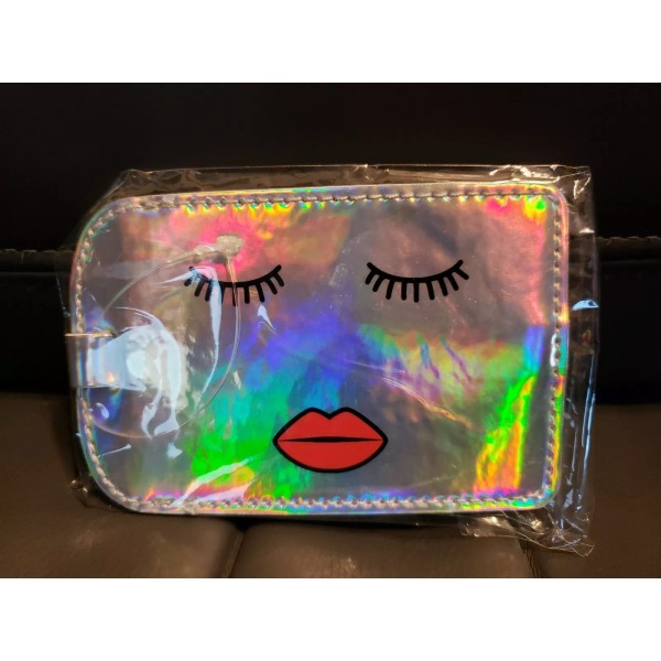 Bitzy NEW! Bitzy Luggage Tag "Eyelashes and Lips" in Silver