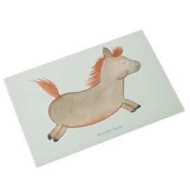Mr. & Mrs. Panda Medium Glass Chopping Board Horse Jumping - Gift, Horse Stable, Yard Animals, Chopping Board, Glass Chopping Board, Riding, Horse Owners