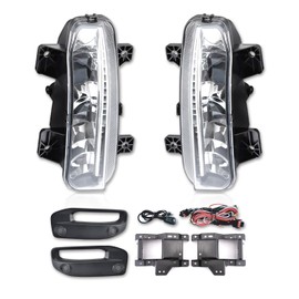 wideep Premium LED Fog Light Assemblies For Ram 2500 2020-2022 Dodge, Upgrade Replacement Fog Lamp Assembly Kit Black, Easy Plug-and-Play Anti-fog, 6000K White IP67 DC 12V, 2Pcs