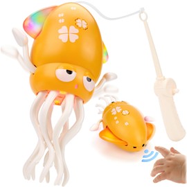 hahaland Dancing Octopus Baby Toys, Magic Musical Crawling Tummy Time Toy, Toddler Sensory Toys for 3 4 5 6 Year Old Boy Girl Birthday Gifts, Funny Squid with Led Light & Music