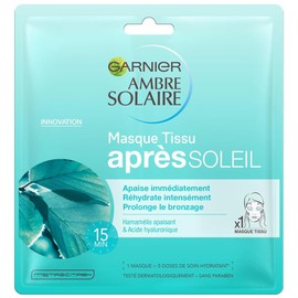 GARNIER - Masque Tissu Après Soleil - HAMAMELIS APAISANT ET ACIDE HYALURONIQUE - 32g