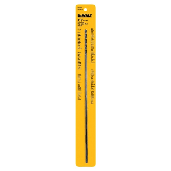 DEWALT DW1604 3/16-Inch by 12-Inch Extra Long Black Oxide Drill