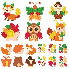VEYLIN 6 Pcs Fall Animal Craft Kits, Make You Own Animal Stickers DIY Arts and Crafts for Kids Boys Girls Party Decoration Birthday Gifts