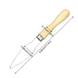 Button Hook Tool for Dressing Aid, Set of 3, Wood Handle, Steel Hook, Elderly Assist Device