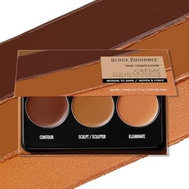 Black Radiance Paleta de contorno de nata con un brillo real, de tonos medios a oscuros, 7.5 gramos (0.26 onzas)