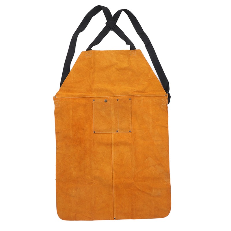 Welding Apron Leather Adjustable Strap Anti Splashing Flame Retardant for