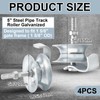 Pasimy 4 Pcs 5'' Sliding Gate Roller Galvanized Steel Pipe