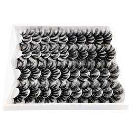 25MM Eyelashes Faux Mink, Calphdiar Fluffy Volume 5D False Eyelashes, Long Dramatic Lashes 20 pairs 4 styles
