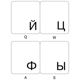 Online-Welcome Russian Transparent Keyboard Sticker Black