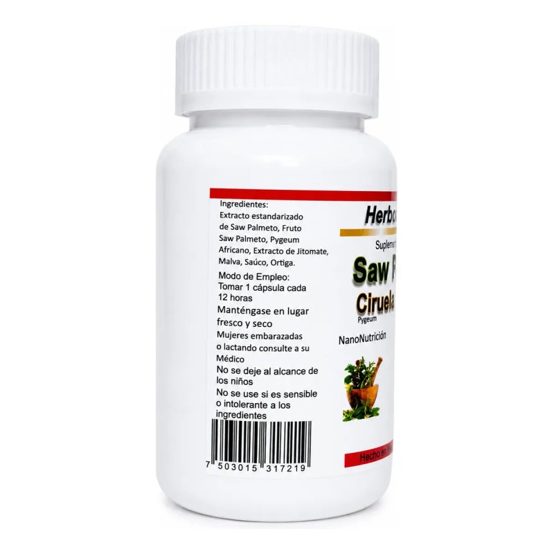 Saw Palmetto Pygeum Ciruelo Africano Suplemento Hombre