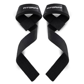 Fitgriff® Professional Unisex Lifting Straps (Padded) for Strength Training, Fitness, and Bodybuilding, black
