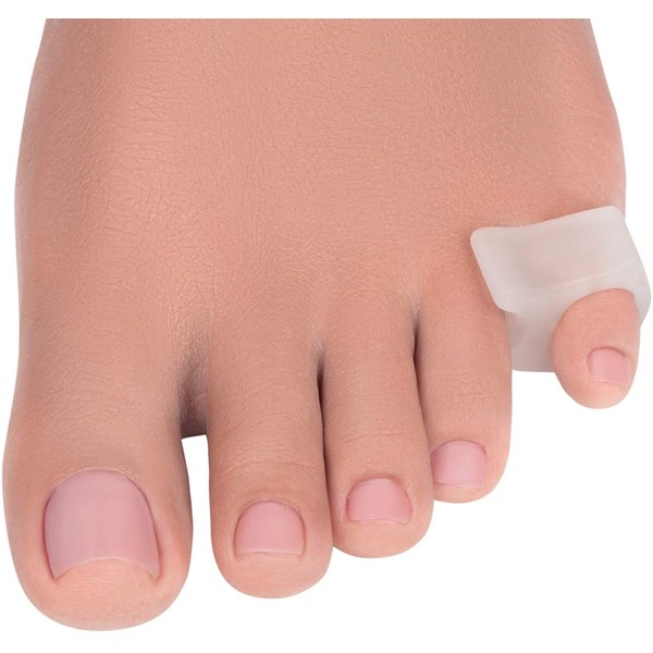 Toe Separators Hammer Toe Straightener - 4-Pack Pinky Toe Spacers - Gel Spreader - Correct Crooked Toes - Bunion Corrector and Bunion Relief - Pads for Overlapping, Hallux Valgus, Diabetic Feet, Yoga
