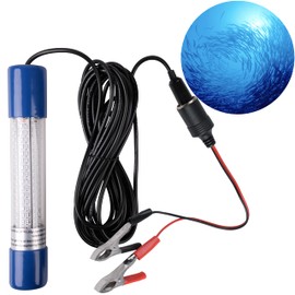 AGOOL LED Underwater Fishing Light 1000 Lumens 180 LED 8W 12V Submersible Fishing Bait Finder Night Fishing Light Deep Drop Light Boat Decorative Light for Shrimp Squid and Fish Crowds