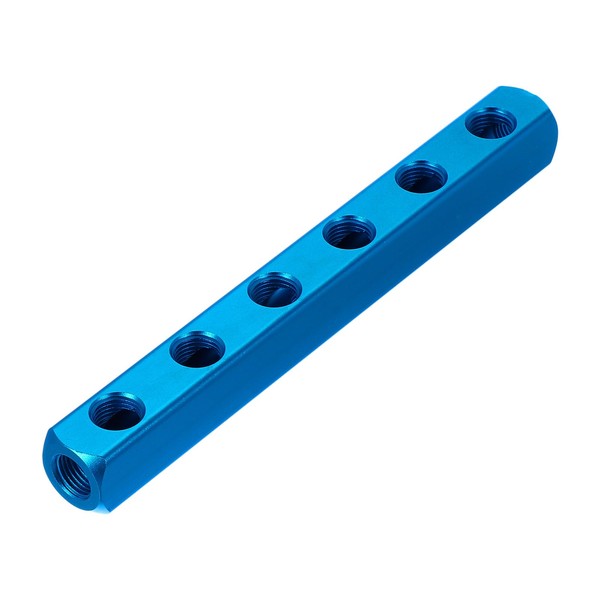 PATIKIL Air Manifold, 6 Way 9 Port PT 1/4" Aluminum