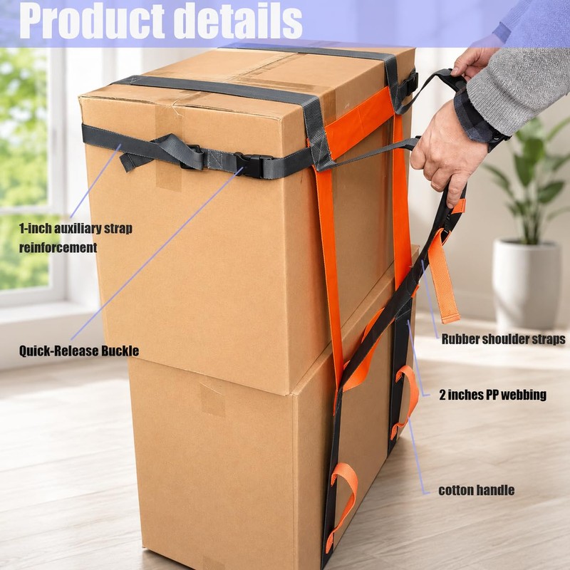 Moving and Lifting Straps for Single Person Use, Heavy Duty