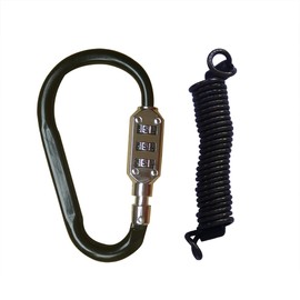 Albedel Zine-Alloy Black Lock Carabiners Resettable 3 Dial Digit Combination Password Code Lock Padlock for Suitcase Luggage Travel Baggage Backpack + Spring Reminder Cable