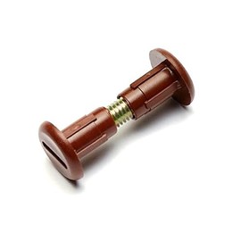 Merriway BH04787 (25 Pcs) Cabinet Cupboard Connector Binding Post with Steel M6 (1/4 inch) Screw for Wood Thickness, 30-35mm (1.1/4 inch - 1.3/8 inch) Brown - Pack of 25 Pieces