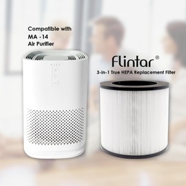 Flintar H13 True HEPA Replacement Filter, Compatible with MA-14 Air Purifier, 3-in-1 H13 Grade True HEPA and Activated Carbon Filter Set, 2-Pack