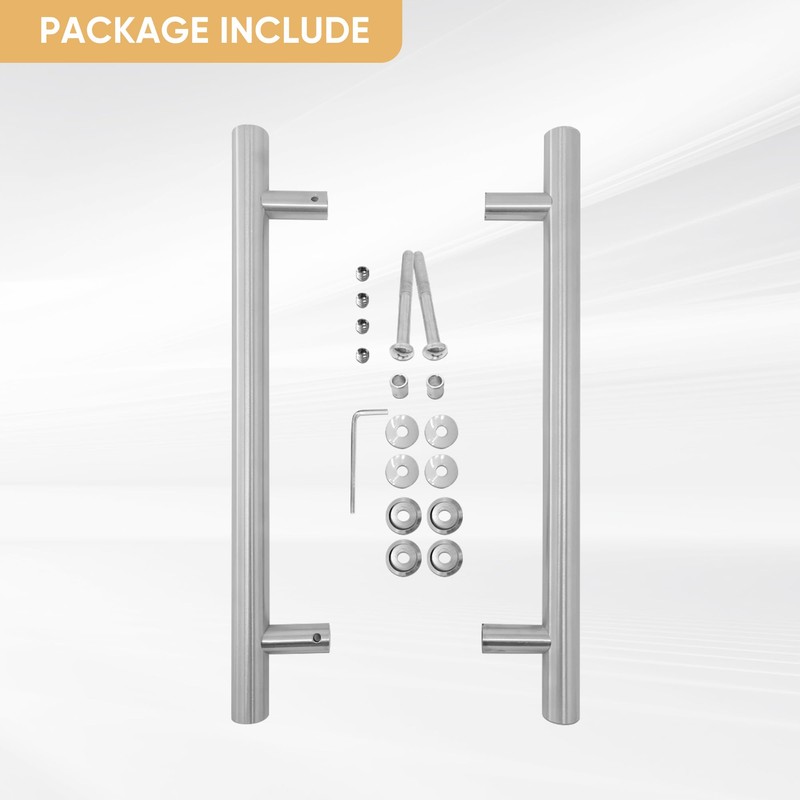 JUBEST 16" Push Pull Door Handle, Stainless Steel Double Sided