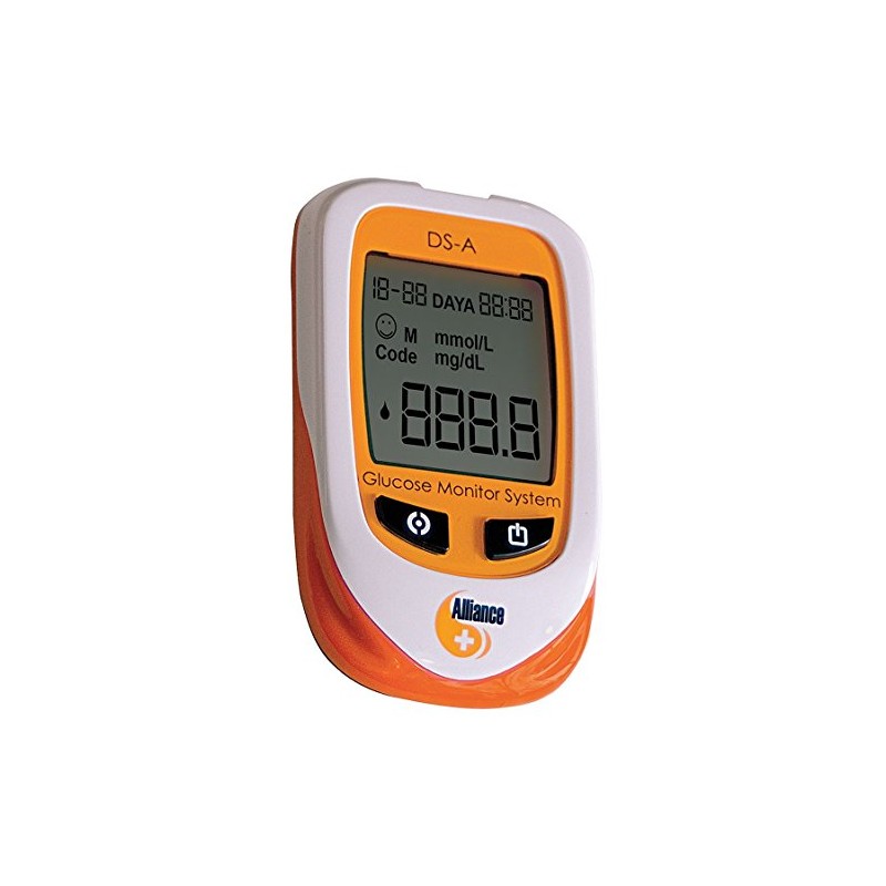 MEDSOURCE Glucose Meter, Blood Glucose Monitor, Plastic, LCD Display, 94.5mm