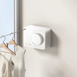 Tofaney Tendedero Retractil Pared Aluminio Tendedero Retráctil hasta 4.2 Metros Ajustable Tendedero Retractil para Ropa Impermeable y Antioxidante Blanco