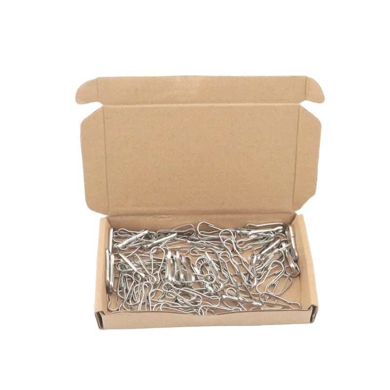 JianLing 100PCS 304 Stainless Steel Piggyback 25mm Metal Spring Hooks